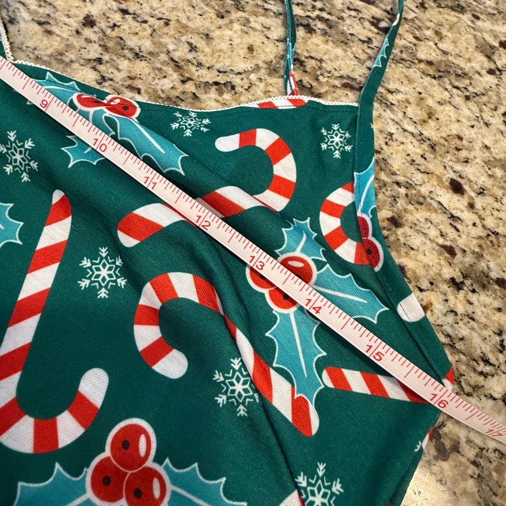 Breakfast for Dinner Candy Cane Holly Christmas chamise SZ SM - Picture 8 of 11